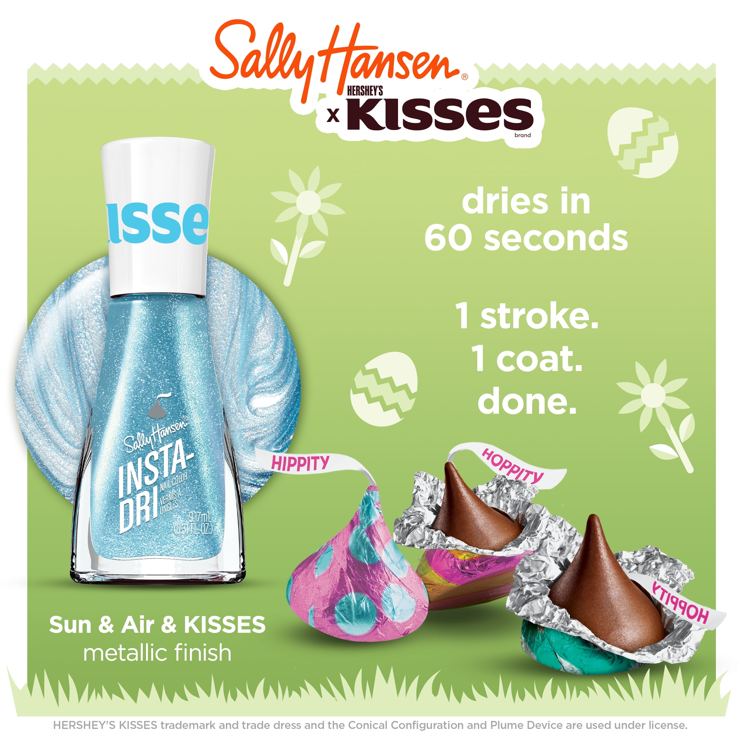 Sally Hansen Insta-Dri x Hershey's Kisses Nail Polish, Sun & Air & KISSES, 0.31 fl oz