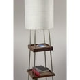 thumbnail image 2 of Adesso Henry 63.25" Wireless Charging USB Walnut Brushed Steel 3-Shelf Floor Lamp, 2 of 10