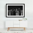 thumbnail image 2 of Peoria Skyline B&W - Peoria Illinois Photography Black and White City Skyline Nightlife Architecture Scenic Black Framed Wall Art Print 11 x 14 inches, 2 of 4