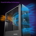 thumbnail image 3 of Funda para PC ATX MOROVOL P5 Mid Tower con panel frontal de malla negra, 3 of 8