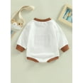 thumbnail image 4 of Franhais Baby Girls Autumn Romper Long Sleeve O Neck Letter and Rugby Print Contrast Color Romper, 4 of 8