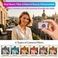 thumbnail image 5 of Mini Keychain Digital Camera, HD, 1.47" Flip LCD, Flash, 16GB Card, Retro, Travel, Kids, Adult Beginners Travel, Birthday Gift, Pink, 5 of 10