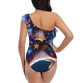 thumbnail image 5 of Honeii Colorful Star River Squirrel for women's one-piece swimsuit featuring a chic one-shoulder design experience elegance and style in the water-Large, 5 of 6