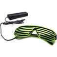 thumbnail image 4 of Light Up Flashing Shutter Neon Rave Glasses El Wire LED Sunglasses Voice Activated Glow DJ Costumes for 80s, EDM, Party, 4 of 5