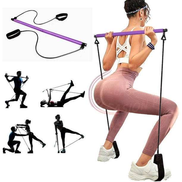 Pilates Bar Kit with Resistances bands, Portable Pilates Reformer Stick  Fitness Bands, Fitness Bar Resistance Band for Yoga, Stretch, Home Gym  Training, Full Body Training and Resistance Band Workout 