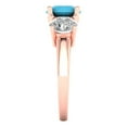 thumbnail image 3 of 3.25ct round cut turquoise 18k rose gold 3 stone Bridal Wedding Engagement Promise Anniversary Ring for Women size 10.75, 3 of 7