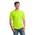 thumbnail image 2 of High Visibility Crew Neck Safety T-Shirts | Gildan Hi Vis Short Sleeve Work Tee, 5.3 Oz 50/50 Cotton/polyester, Safety Green, S, 2 of 6