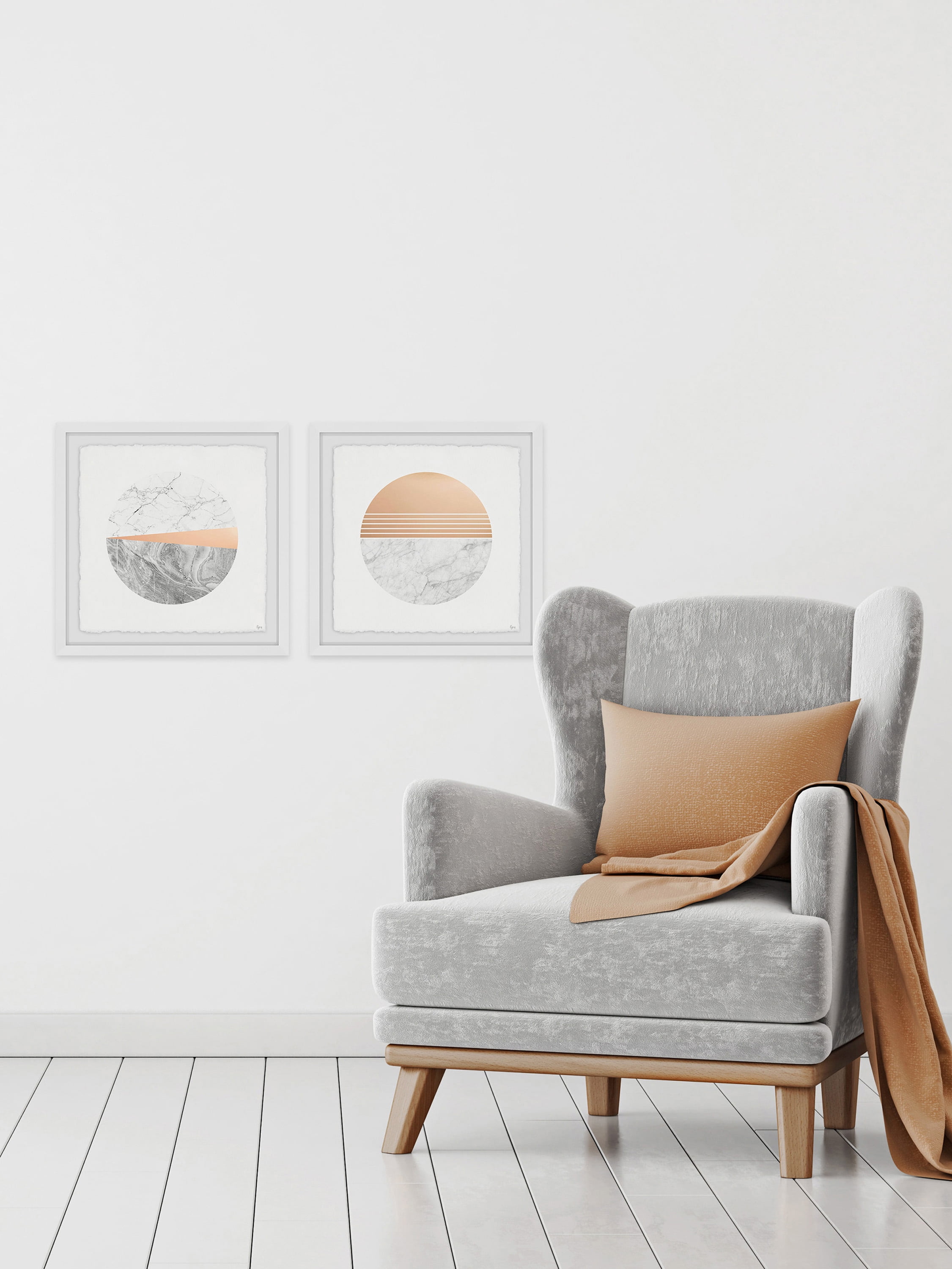 Marble Finish Diptych, Art Prints, 36.00" x 1.50"