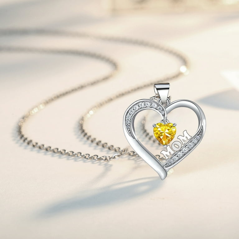 White gold mom pendant deals