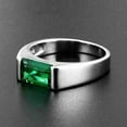 thumbnail image 2 of 2Ct 14K White Gold Plated Emerald Cut Lab-Created Emerald Men's Wedding Ring, 2 of 3