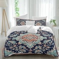 4 Piece Duvet Cover Set Cal king, Abstract Retro Boho Aesthetic Flower ...