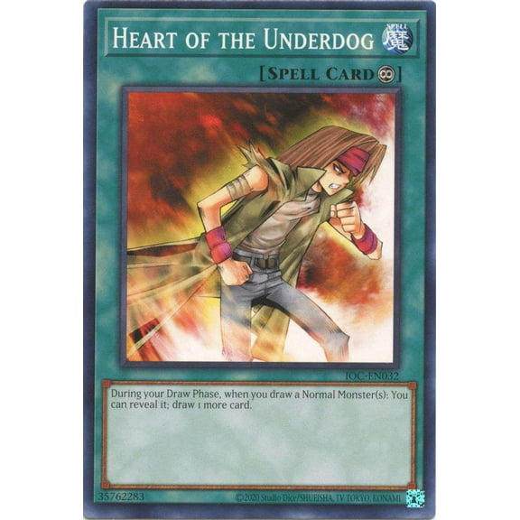 YuGiOh Invasion of Chaos 25th Anniversary Common Heart of the Underdog IOC-EN032