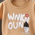 thumbnail image 5 of enyan Toddler Baby Boy Summer Outfit Short Sleeve Letter Print T Shirt Top and Casual Shorts Set Cute Clothes 3 6 12 18 Months 3T Clothes Baby Boy Clothing Set Khaki,3-4 Years, 5 of 5
