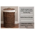 thumbnail image 2 of Seagrass Laundry Hamper with Liner | Round Clothes Bin with Lid | Cut-Out Handles for Easy Transport | Includes Machine Washable Canvas Liner | Espresso, 2 of 9