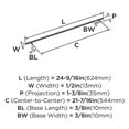 thumbnail image 6 of Amerock Bar Pulls 21-7/16 inch (544mm) Center-to-Center Matte Black Cabinet Pull, 6 of 8