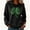 #0226-Black, variant on Uootdi Oversized St Patricks Day Hooded Sweatshirts for Women Irish Saint Pattys Shamrock Crewneck Long Sleeve Shirts Holiday Trendy Pullover Tops Gift