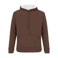 thumbnail image 3 of MIASHUI Women's Plus Size Pullover Hoodie with Drawstring & Pocket, Winter Long Sleeve Loose Fit Casual Sweatshirt, Solid Color Hooded Top Brown,XXXL, 3 of 3