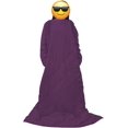 thumbnail image 4 of Lightweight Wearable Comforter/Blanket for Adult Women and Men, Super Soft Comfy Warm Plush Throw with Sleeves Wrap Robe - 6ft Size, Plum, 4 of 6