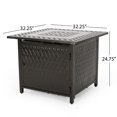 thumbnail image 6 of Noble House Amherst Outdoor Square Aluminum Fire Pit in Hammered Bronze, 6 of 7
