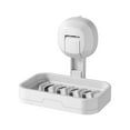 Nrmrqz WallMounted NoNeedToPunch Suction Cups Soap BoxDurable ABS