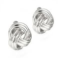 thumbnail image 6 of Yoursfs Silver Knot Clip on Earrings for Women White Gold Plated Clip on Earring for Non Pierced Ears, 6 of 7