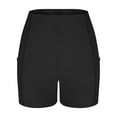 thumbnail image 6 of Sakmal Women's Shorts Sets Workout Plus Size Running 2 Piece Outfits Black Solid Summer Ladies Shorts with Pockets, 6 of 9