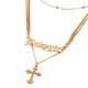 thumbnail image 2 of Collar con cruz, creativo y moderno, con letras inglesas decorativas para mujer (dorado), 2 of 6