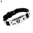 thumbnail image 2 of opvise Men Horoscope Stainless Steel Silicone Wristband Bangle Clasp Cuff Bracelet, 2 of 8