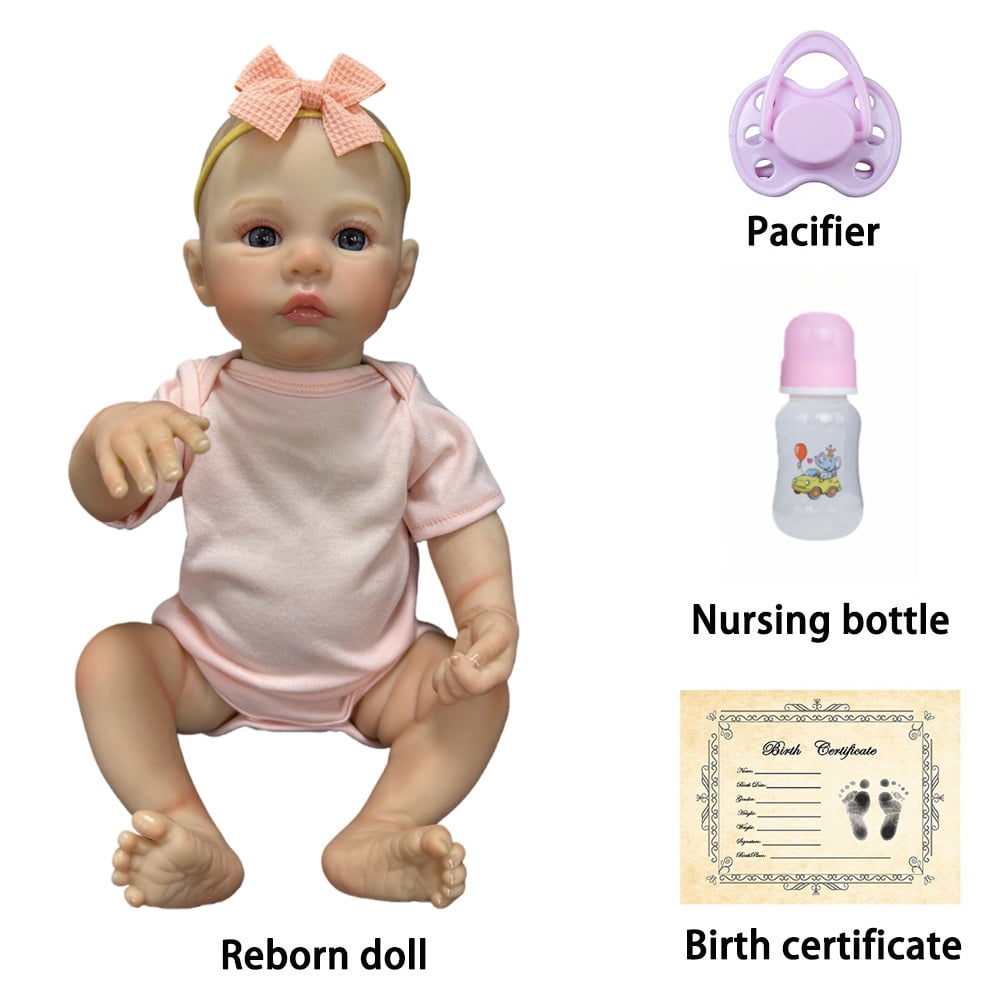 17-Inch Realistic Reborn Baby Doll with Hand-Painted Details – Baby Dolls with Accessories Lifelike Doll Toy Gift for Kids 3+
