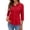 Red, variant on OIOLOYJM Womens Polo Shirts Business 3/4 Sleeve Tennis Golf Shirt Lightweight Collar Work Tops Elegant Button-Up T Shirt Pink XL