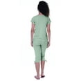 thumbnail image 3 of Moomaya Nightwear Set Embroidered Lips Top Solid 2 Piece Nightwear Capri Cotton Sleepwear Nightdress, 3 of 6