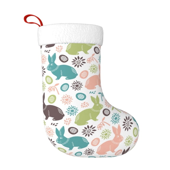 Naloa Easter Rabbit Christmas Stockings Decorations, Xmas Ornaments, DIY Personalized Farmhouse Decor for Home Family Party Tree