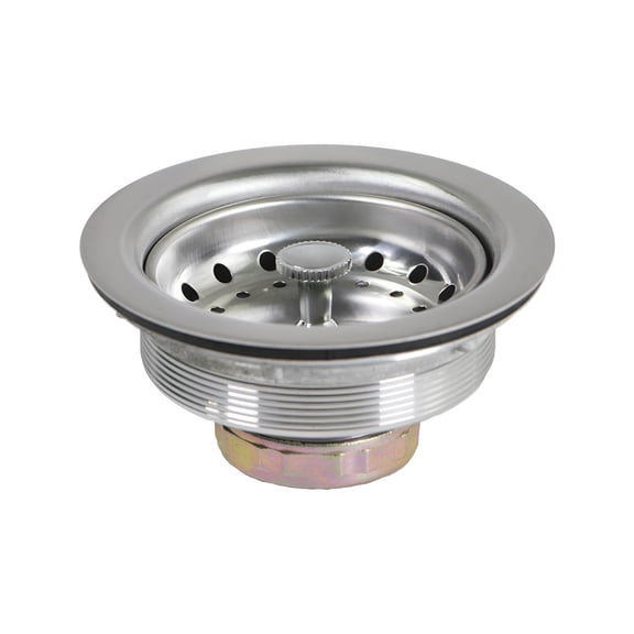 HIBIBUD Kitchen Sink 3-1/2 Inch Stainless Steel Drain Assembly with Strainer Basket and Stopper,Chrome Drain Catcher Kitchen Sink