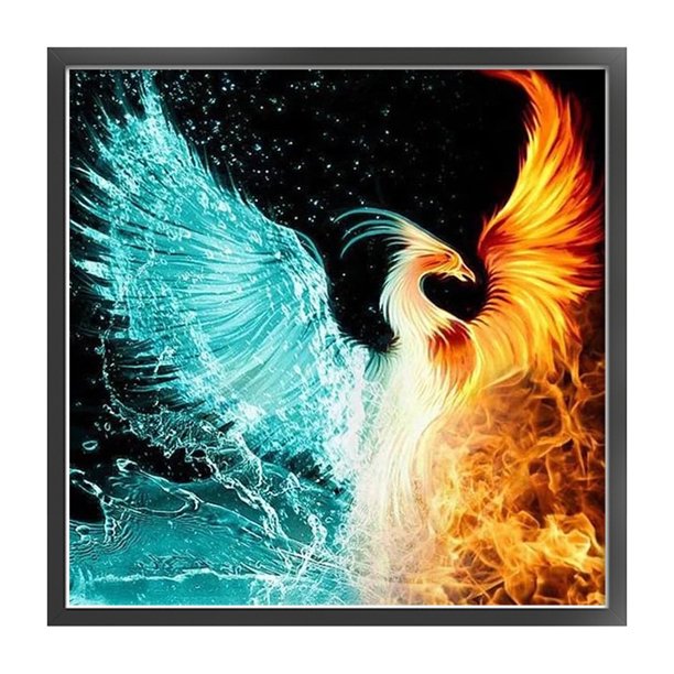 Cuadros Decorativos Bordado completo Hilo de algodón ecológico (11CT) (Impreso) Arte de punto de cruz de Phoenix Wdftyju embutido en tela