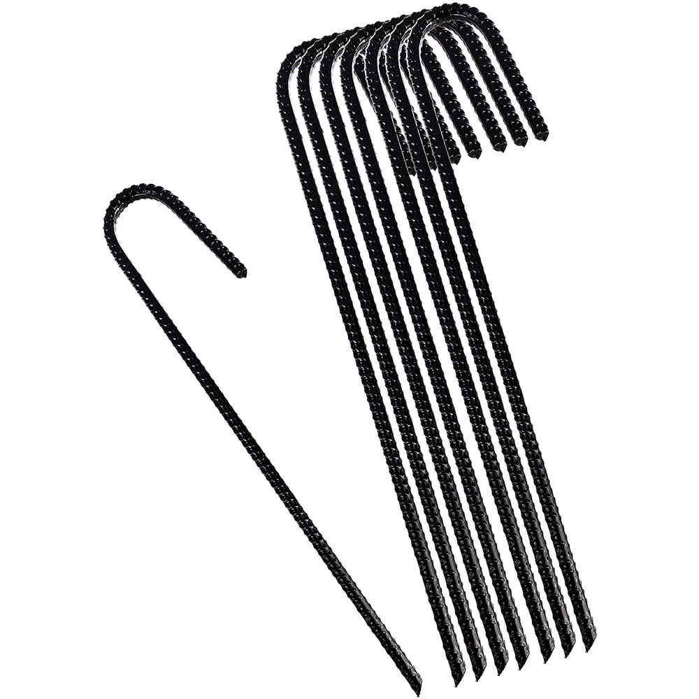 Urbalabs 16 inch Ground Anchor Rebar Stakes Heavy Duty Steel Tent
