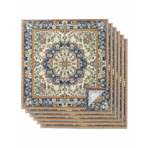 nqOlkjepod Boho Southwestern Cloth Napkins Set of 6 Reusable Dinner Napkins, Heritage Antique Country Blue Cocktail Napkin Washable Table Napkins for Wedding/Holiday Party/Baby Shower 20"x20"