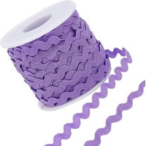 1 Roll 27yd/25m RIC Rac Trim Ribbon Wave Sewing Bending Fringe Trim 5mm/0.2 inch for Sewing Flower Making Wedding Party Lace Ribbon Craft (Purple)