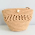 thumbnail image 1 of Granjero Gordo Bolso de mano tejido y bolsas de cosméticos, bolso de mano tejido elegante de playa de verano, bolso de hombro de 7,87 x 1,96 x 5,51 pulgadas (A), 1 of 5