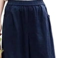 thumbnail image 5 of Admvng Women's Plus Size Pants with Pockets Solid Wide Leg Elastic Waist Casual Full Length Pants, 5 of 6