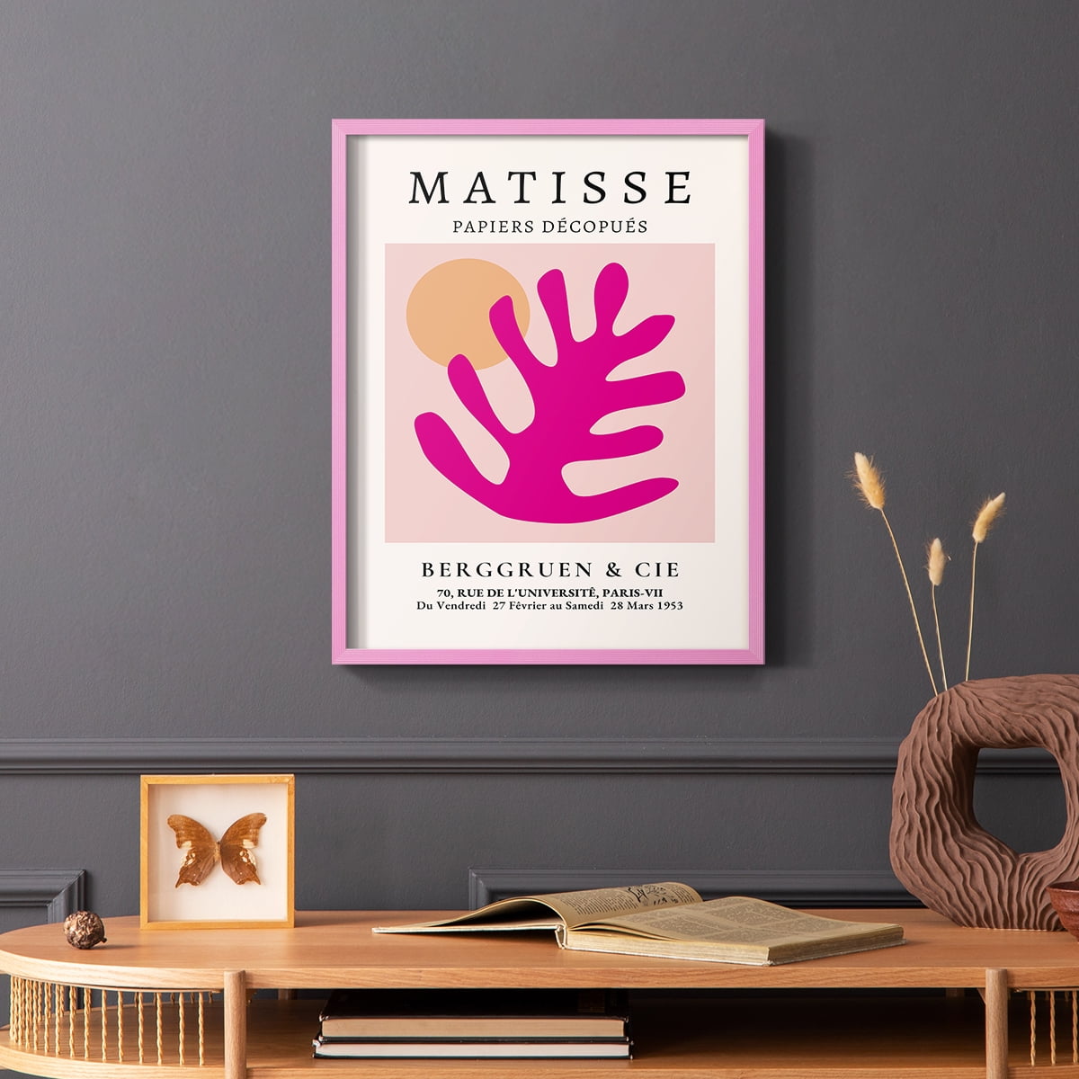 Matisse CLIV Framed Print in Pink Solid Wood 8 x 10 Framed Print