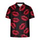 thumbnail image 5 of Camisa Casual Impresa Del Día de San Valentín de los Hombres, Manga Corta Top Del Botón de la Solapa para el Aire Libre Y el Ocio, Suéter de Tela de Malla Ligera, 5 of 9