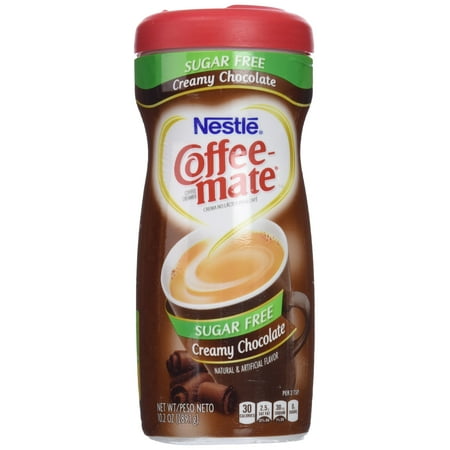 Coffee-mate SUGAR FREE CREAMY CHOCOLATE FLAVOR POWDERED CREAMER, 10.2 OZ, Case of