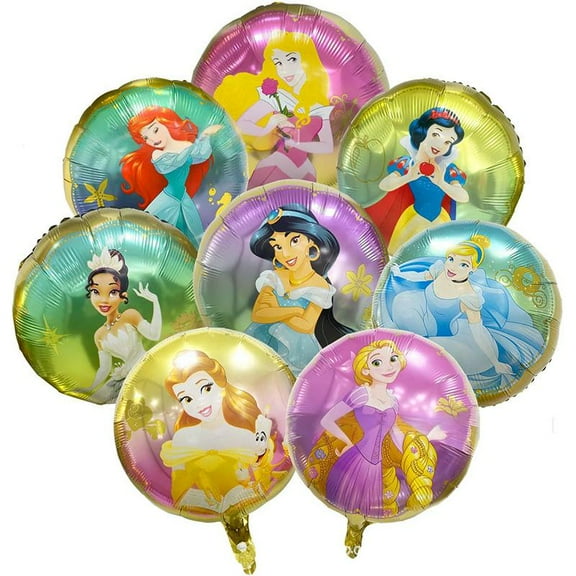 8pcs  Princess Foil Balloons for Girls Birthday Baby Shower Princess Party Decorations