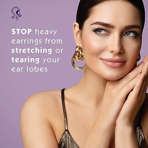 Lobe Miracle- Clear Earring Support Patches - Earring Backs For Droopy Ears  - Ear Care Products For Torn Or Stretched Ear Lobes (60 Patches)