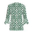thumbnail image 4 of successthop Long Cardigans Coat for Women 3/4 Sleeve with Buttons Regular Open Front Cardigans Without Hoodie Print Lightweight Beach Vacation Wear Green XL, 4 of 5