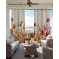 thumbnail image 4 of Pastoral Botanical Blackout Curtains 45 Inches Long for Bedroom,Watercolor Spring Summer Flowers Rustic Thermal Insulated Room Darkening Black Out Window Curtain Panels Grommet Drapes for Living Room, 4 of 8