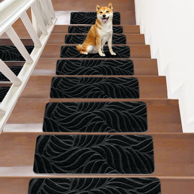Birdeem Non-Slip Stair Treads with Self-Adhesive Backing, Easy Install Washable Step Pads for Home Safety