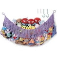 thumbnail image 1 of Grand Rangement pour Peluches - Filet de Rangement pour Jouets Amélioré [56 Po de Large/macramé Tissé à la Main/crème] pour Matériel Mural Plat Inclus - Blanc, 1 of 6