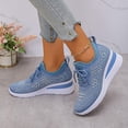 thumbnail image 6 of Willtoo Women's Glittery Rhinestone Fashion Breathable Wedge Sneakers, Orthopaedic Mesh Platform Sneakers Sparkly Bling Wedding Dressy Tennis Shoes for Bride Sky Blue, 6 of 6
