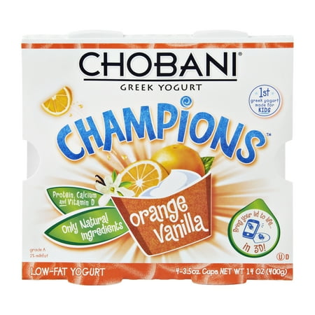 Chobani Champions Orange Vanilla Low-Fat Greek Yogurt - 4 CT